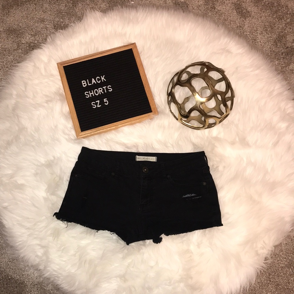 Black fringe shorts